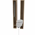 Hardware Tools Metal Stands And Ironing Boards On Wooden Background With Folded Towels