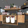 Modern Cafe Interior Design With Yellow Pendant Lights Counter And Seating Area