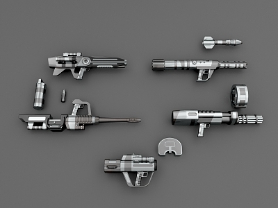 Modern Gun Sci-Fi Gun 3d model