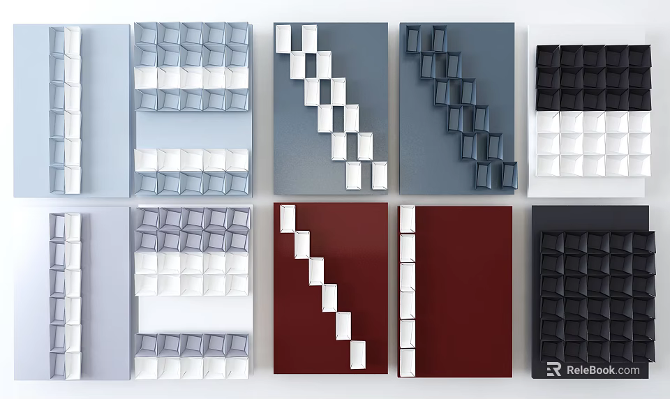 Various Colored Tiles With Geometric Patterns And Modern Designs For Interior 3d model 