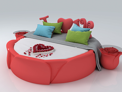 Modern Round Bed Rose Bed model