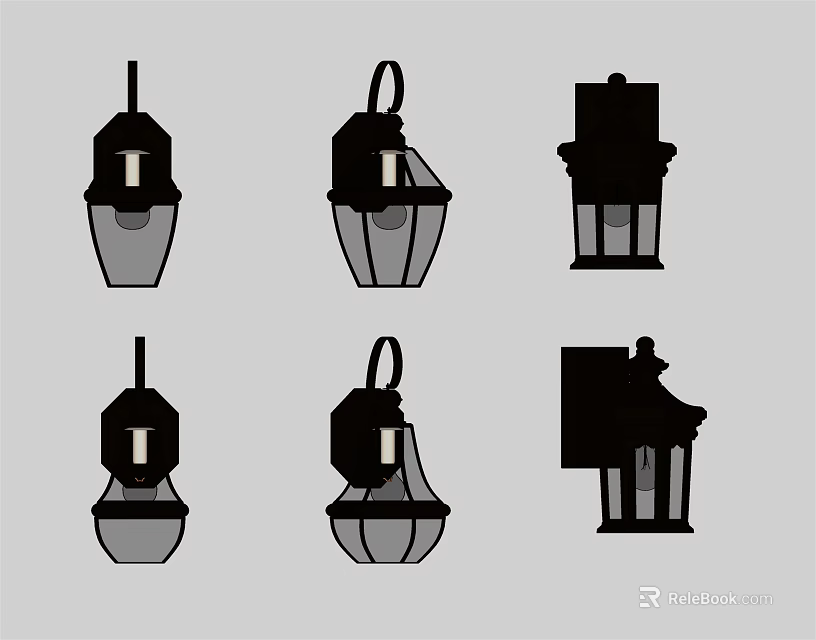 Stylish Wall Lamps With Various Unique Designs For Home Decoration 3d model