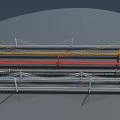 Different Types Of Bridge Design Featuring Red Yellow Cable Structures And Architectural Details
