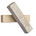 Stylish Modern Wall Light With Wooden Base And Stone Panel Design 3d model