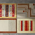 Various Stylish Square Rugs With Colorful Patterns And Geometric Striped Designs