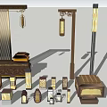 New Chinese style landscape lamp SU model 3d model