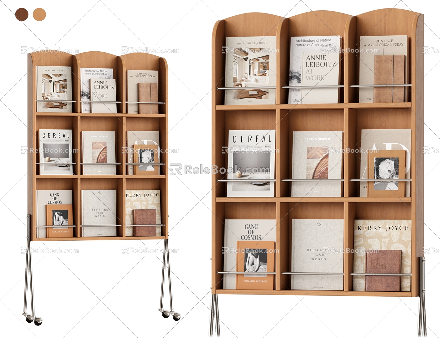 Cream Mobile Bookshelf 3d model