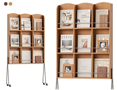 Cream Mobile Bookshelf 3d model