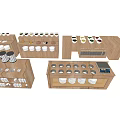 Organized Wooden Spice Racks with Neatly Arranged Various Color Spice Bottles for Kitchen Countertop Storage