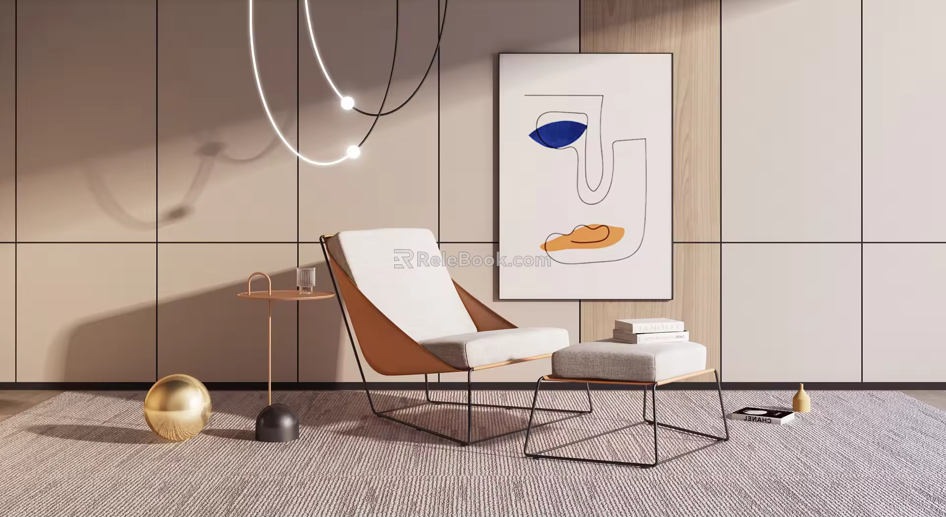Modern Single Sofa Simple Iron Single Sofa 3d model
