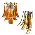 Colorful Glass Wall Lamps With Elegant Petal Shaped Design For Modern Decor