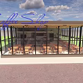Coffee Shop Design With Wooden Roof Large Glass Windows Indoor Tables And Chairs