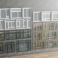 Modern new Chinese style window combination window glass window floor-to-ceiling window balcony window wooden window Chinese style carved window casement window door and window 3d model