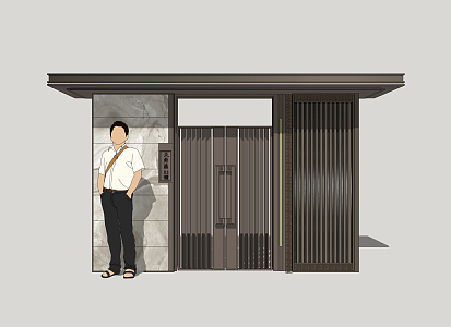 New Chinese Style Gate 3d model