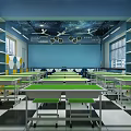 Modern Classroom Primary School Science and Technology Classroom 3d model