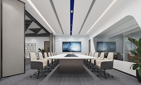 Modern conference room large conference room report hall 3d model