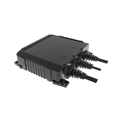 Black Electronic Module With Multiple Connectors And Cables 3d model