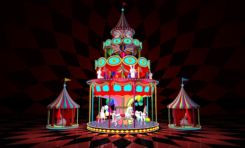 Jane Europe and the United States Chen Mei Chen merry-go-round 3d model