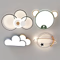 Cute Kids Room Ceiling Lights With Cloud Bear Star And Ring Designs 3d model