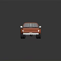 Orange Classic Pickup Truck With Open Bed And Shiny Finish Wheels