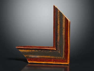Wooden Picture Frame Corner Detail With Vintage Wood Grain And Glossy Finish 3d model