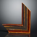 Wooden Picture Frame Corner Detail With Vintage Wood Grain And Glossy Finish