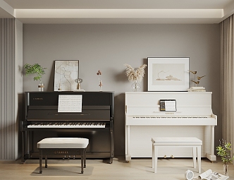 vertical piano electric piano cabinet 3d model