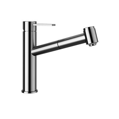 Modern Stainless Steel Faucet With Sleek Surface And Swivel Spout 3d model