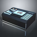 Retro Black Audio Speaker With Control Buttons Knobs And Display Screen 3d model
