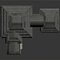 Traditional Multi story Architecture With Multiple Tile Roofs Wooden Structure And Stone Base