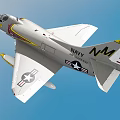 Fighter Jet Marked 200 Silver Gray Body U.S. Flag Emblem Yellow Accents Against Blue Sky