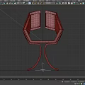 Stylish Black Modern Single Chair With Geometric Design And Curved Base