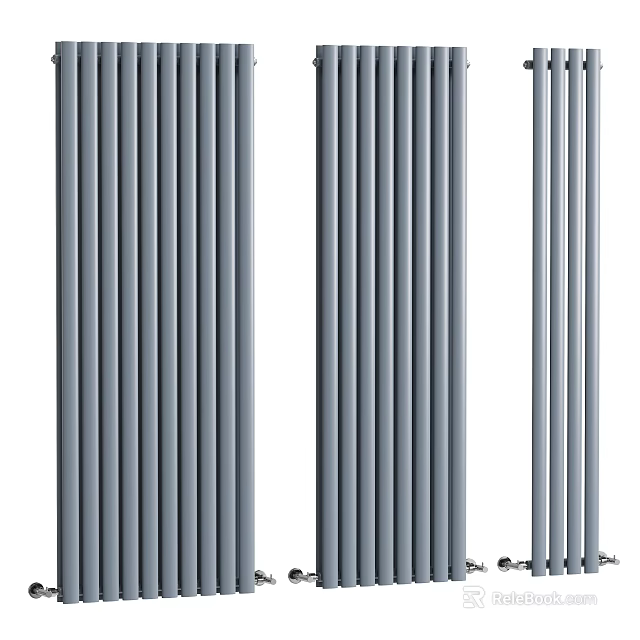 Modern Gray Vertical Radiators With Slim Design For Home Interior Heating 3d model