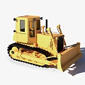 Yellow Crawler Bulldozer With Cab And Front Blade For Construction Use 3d model