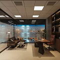 Open Concept Modern Public Office Space Featuring Desks Computers Bookshelves And Green Plants
