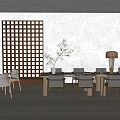 Modern leisure table and chair combination leisure table and chair 3d model