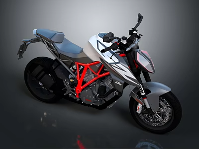 Sleek Modern Motorcycle With White Gray Body Red Frame And Stylish Design 3d model