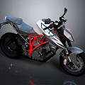 Sleek Modern Motorcycle With White Gray Body Red Frame And Stylish Design 3d model