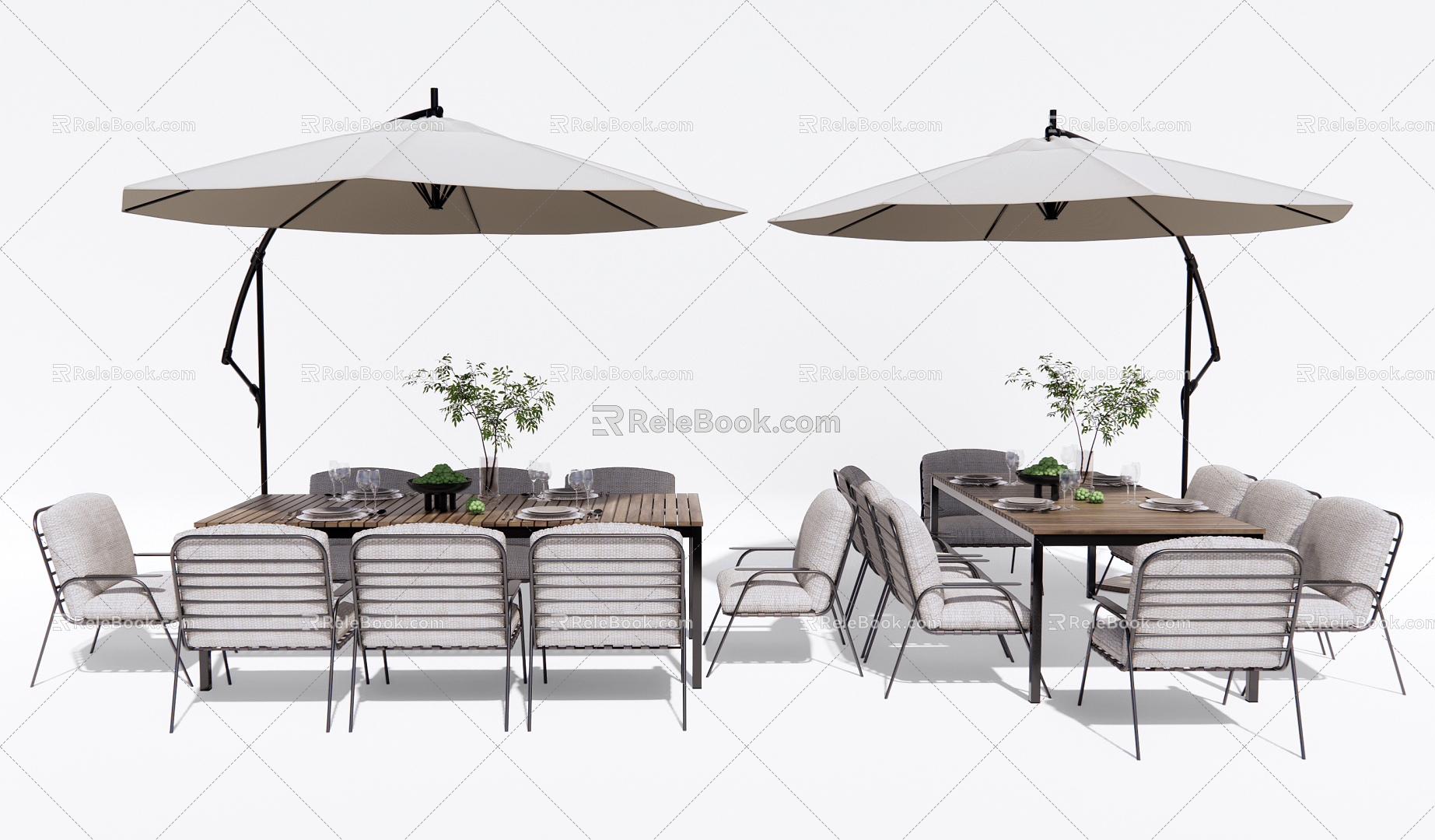 Modern Outdoor Table and Chair Outdoor Dining Table and Chair 3d model