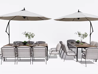 Modern Outdoor Table and Chair Outdoor Dining Table and Chair 3d model