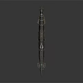 Futuristic Battleship Weapon Design With Black Gold Hull And Blue Glowing Parts