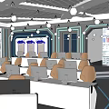 Modern Control Room Command Center 3d model