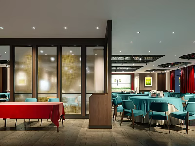 Dining Room Banquet Hall Reception Desk Tablecloth Partition 3d model