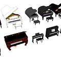 Various Musical Instruments and Art Supplies with Diverse Styles for Creative Use 3d model