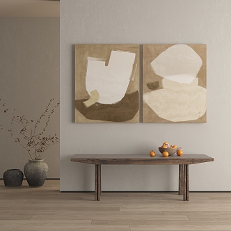 Abstract Hanging Paintings 3d model