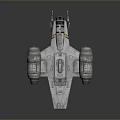 Futuristic Silver Spaceship 3D Rendering With Large Engines And Angular Design