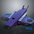 Purple Futuristic Flying Vehicle With Glowing Rings And Sci Fi Wing Design
