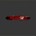 Stylish Red Motorcycle With Transparent Windshield Brown Seat Red Wheels And Decorative Graphics