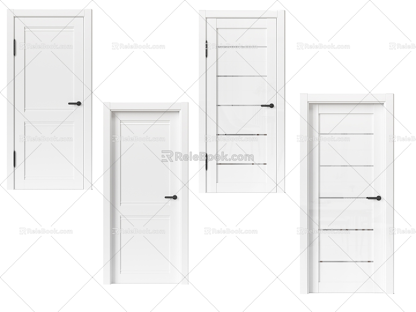 Modern Minimalist Room Door Single Door Simple Room Door 3d model