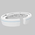 Modern Circular Reception Desk Interior With White Surface And Blue Accent Lines 3d model